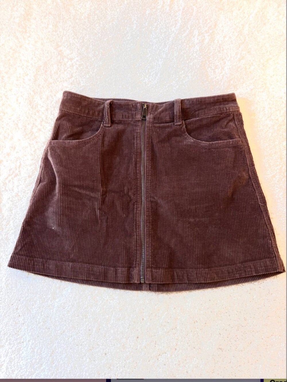 Pink Corduroy Mini Skirt